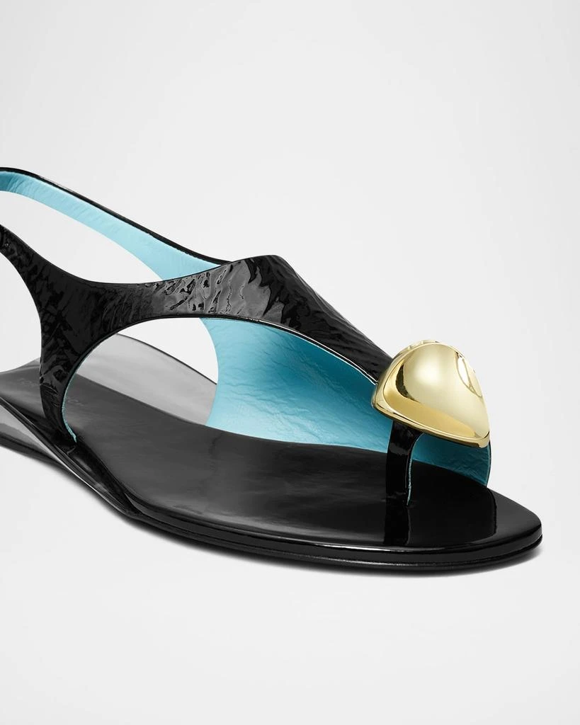 Tory Burch Patos Leather Pressed Coin Slingback Sandals 4