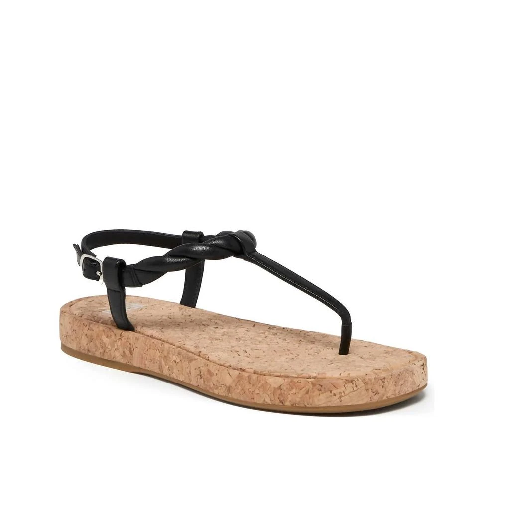 Paige Dawn Twisted Strap Sandal In Black Leather 1