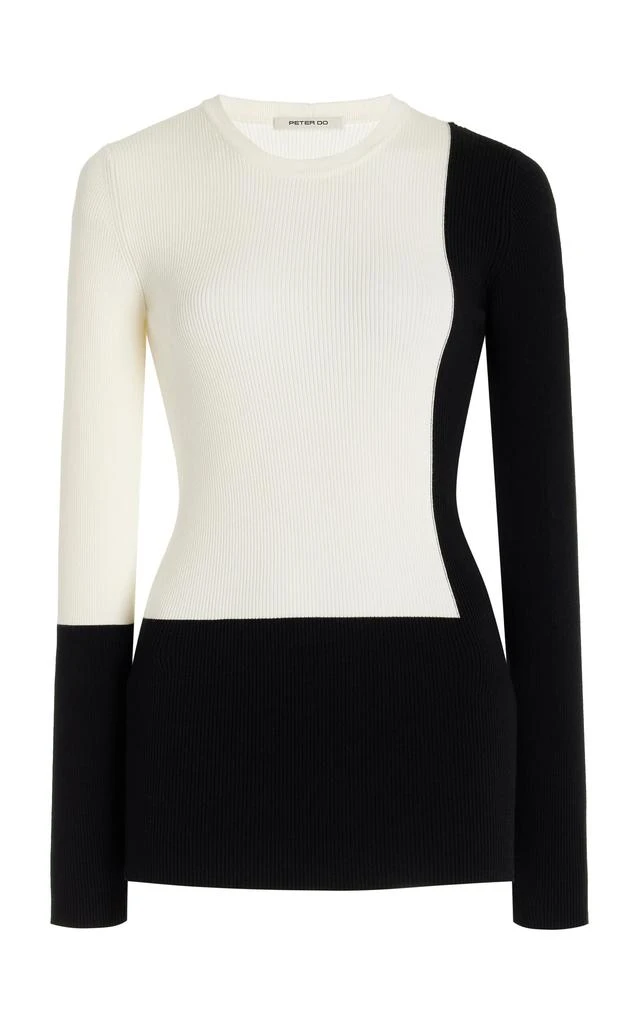 Peter Do Peter Do - Colorblock Ribbed-Knit Sweater - Black/white - M - Moda Operandi 1