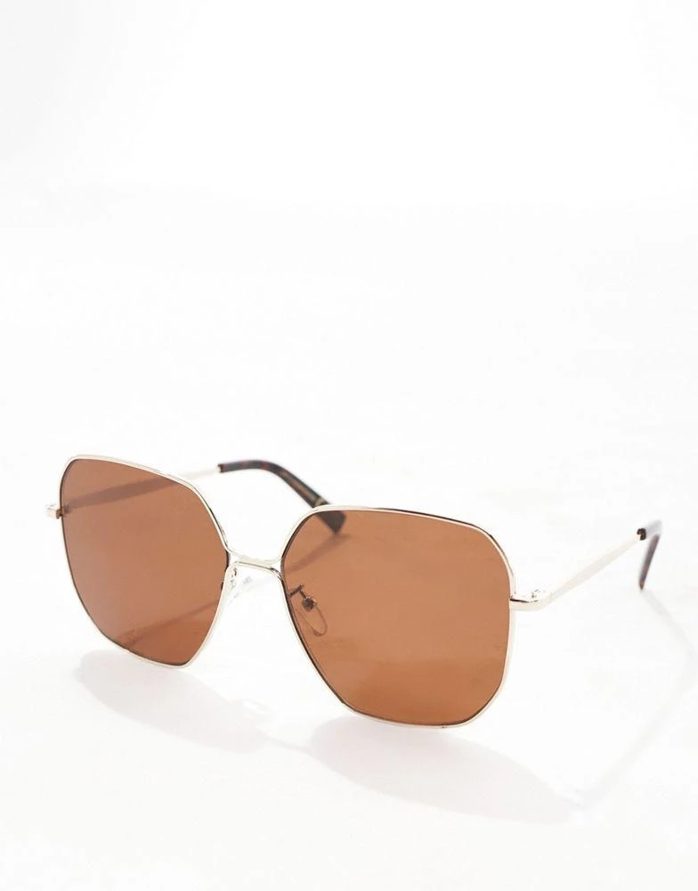 & Other Stories oversized square rimless sunglasses in gold  display picture 3