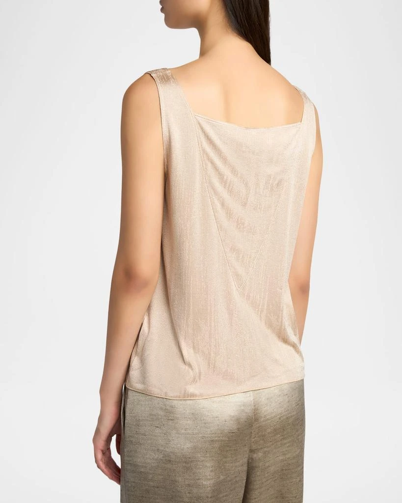 Giorgio Armani Cowl-Neck Metallic Jersey Top 3