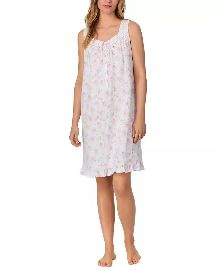 Eileen West Women's Cotton Sleeveless Floral Nightgown