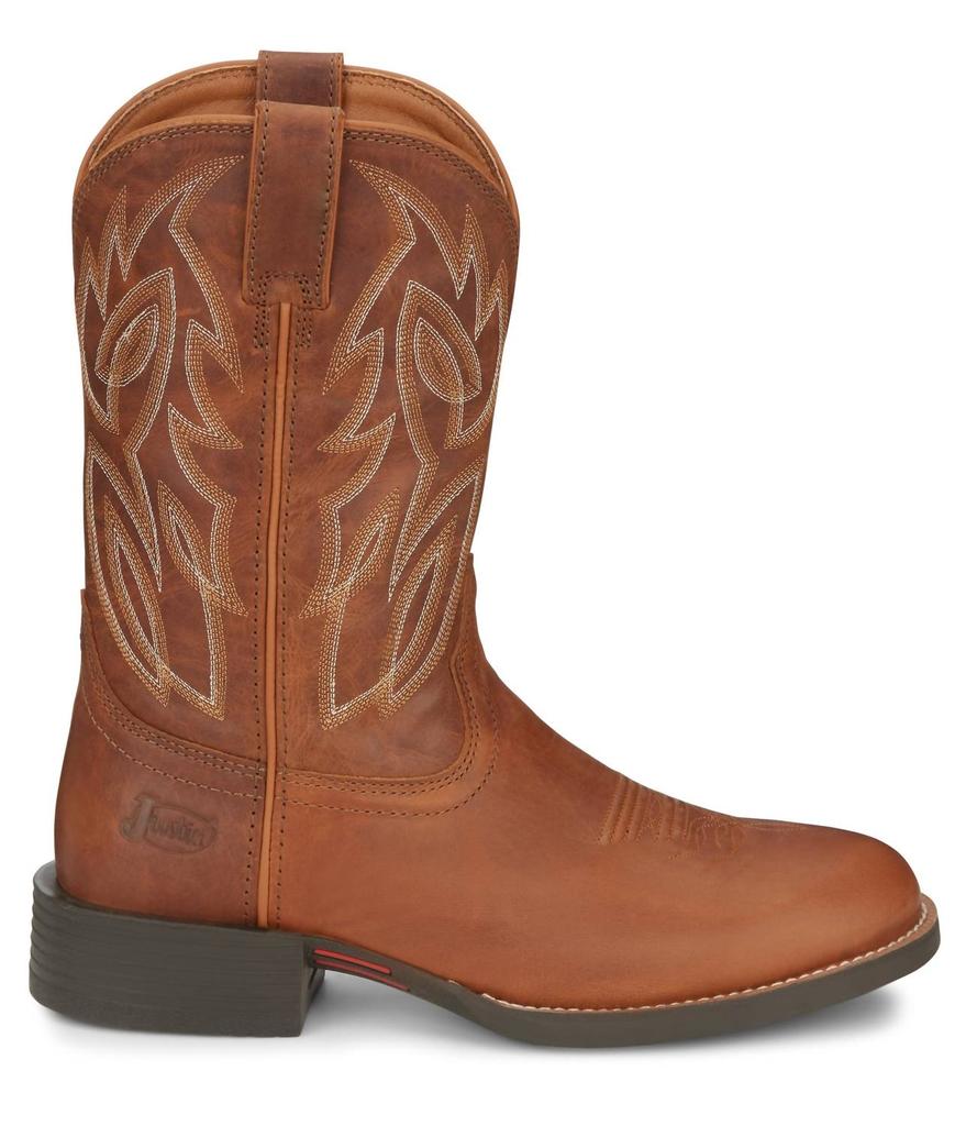 Justin Men's Rendon Brown Western Boots - Ee Width In Cognac