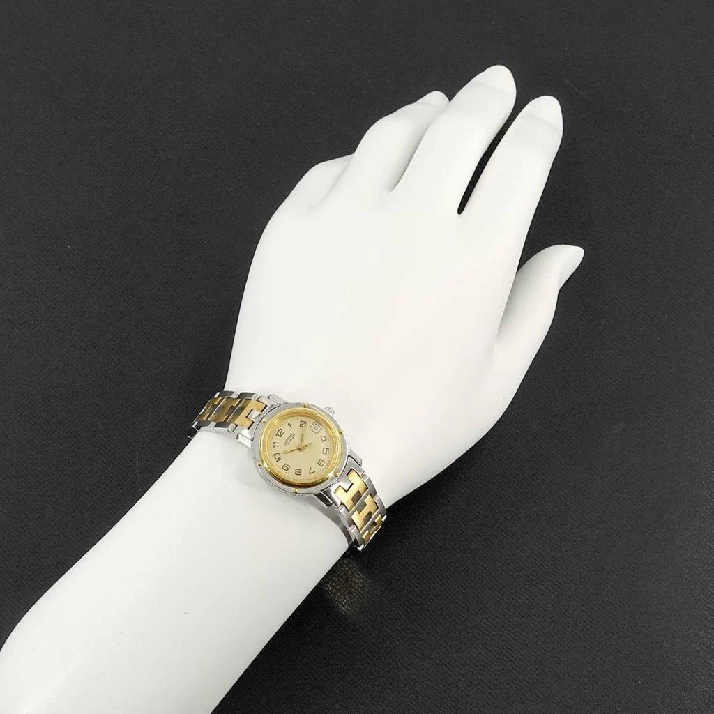 Hermes Clipper gold Plated Stainless Steel Wristwatch (Pre-Owned) 4