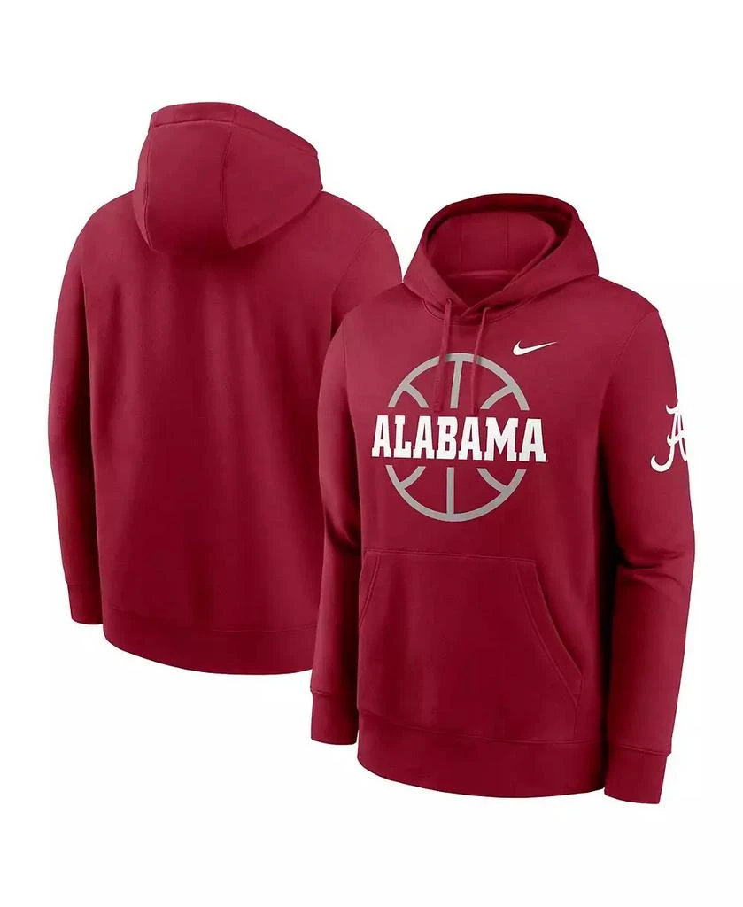 NIKE Men's Crimson Alabama Crimson Tide Basketball Icon Club Fleece Pullover Hoodie 1