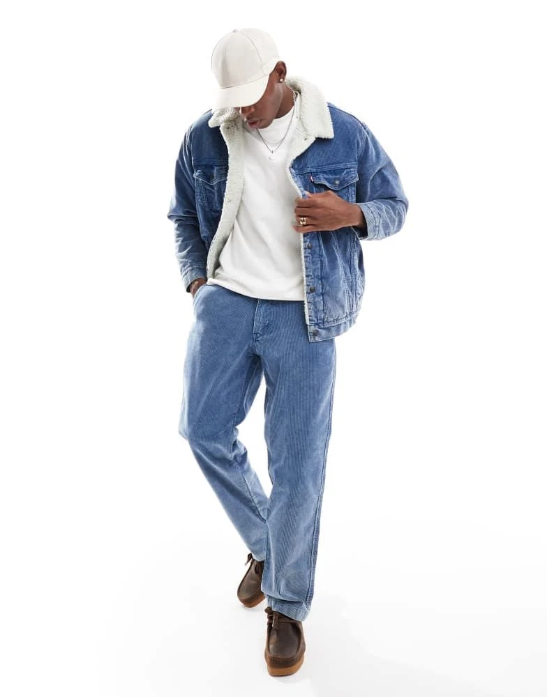 Levi's Levi's XX authentic straight cord denim pleated chinos in mid blue CO-ORD 1