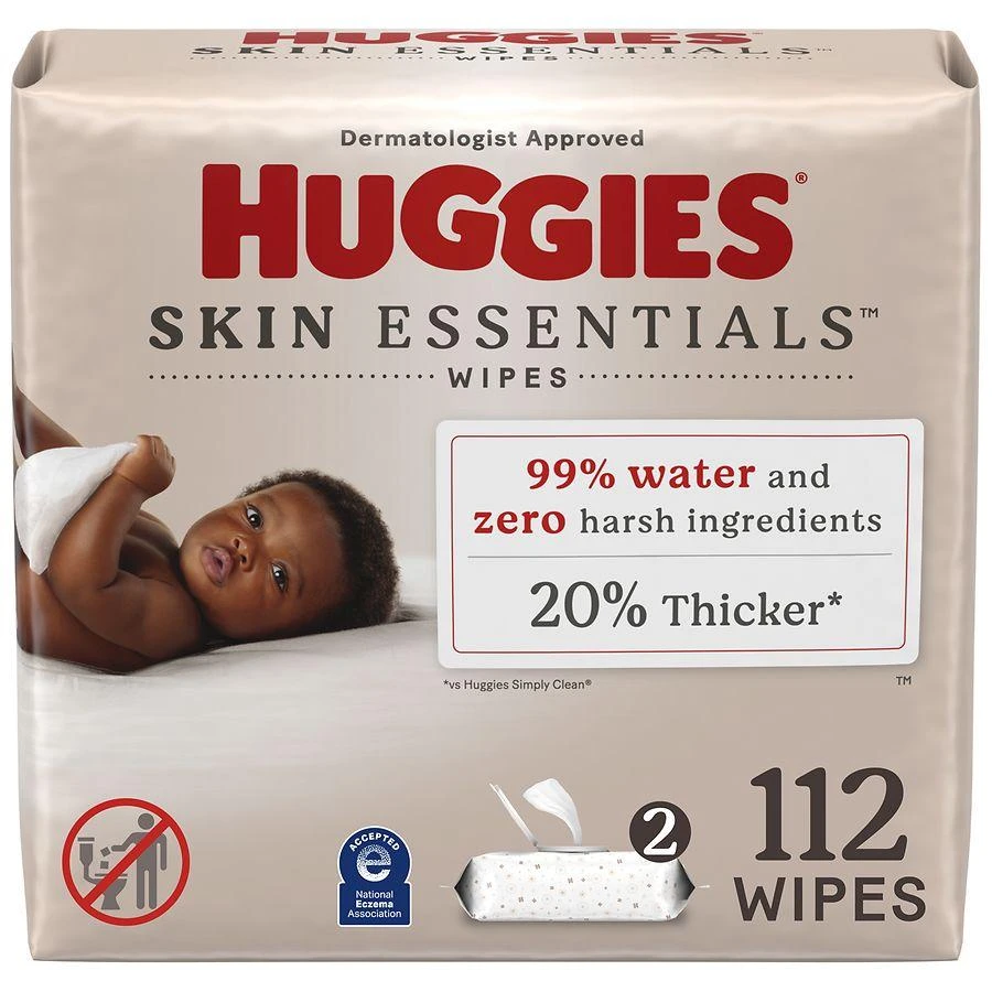 Huggies Baby Wipes, Flip Top Packs Unscented, 112 1