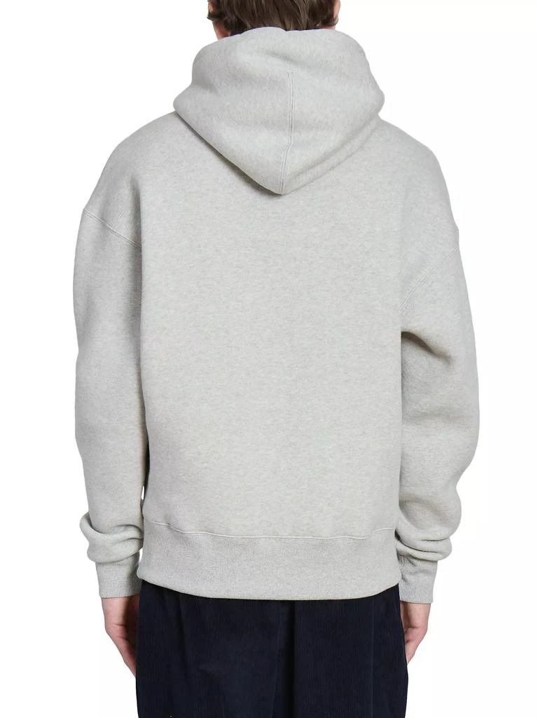 AMI Logo-Embossed Cotton-Blend Hoodie 5