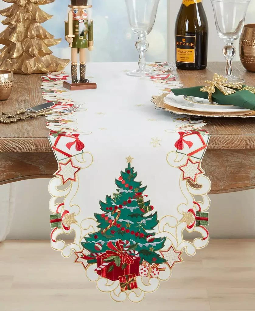 Saro Lifestyle Christmas Tree Table Runner 3