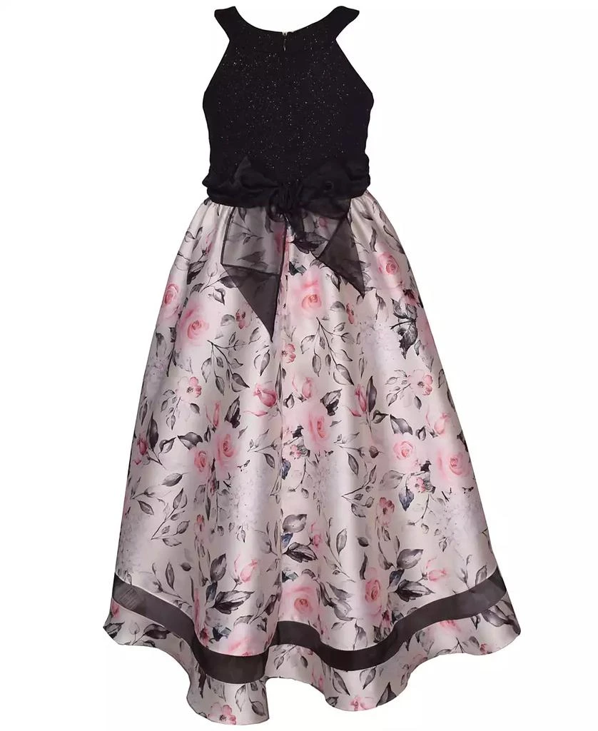 Bonnie Jean Big Girls Sparkle Knit U-Neck High Low Dress 3