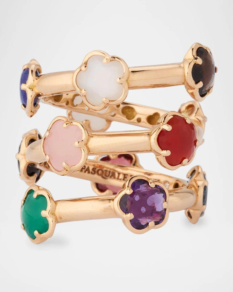 Pasquale Bruni 18K Rose Gold Figlia dei Fiori Ring with Multicolor Stones