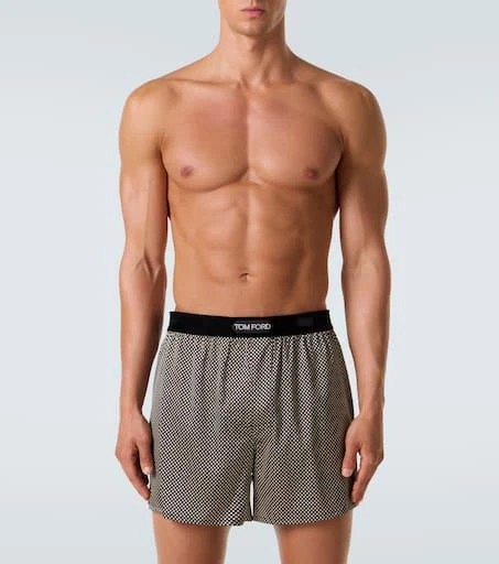 Tom Ford Logo polka-dot silk-blend shorts 2