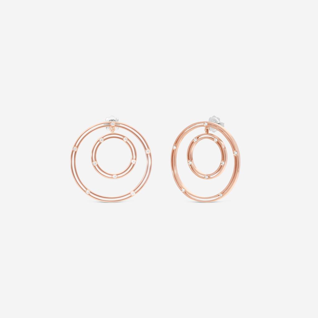 Damiani Damiani 18K Rose Gold Diamond Circle Stud Earrings 20086879