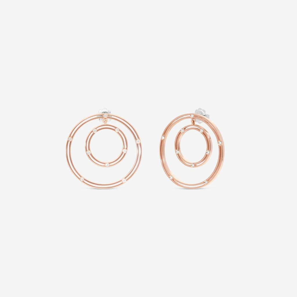 Damiani Damiani 18K Rose Gold Diamond Circle Stud Earrings 20086879 2