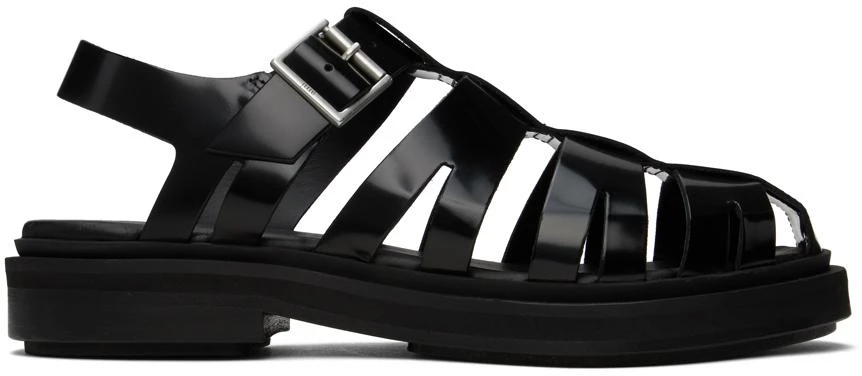 AMI Black Anatomical Toe Fisherman Sandals 1