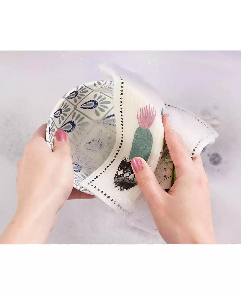 Design Imports Succulents Swedish Dishcloths Set of 3 7