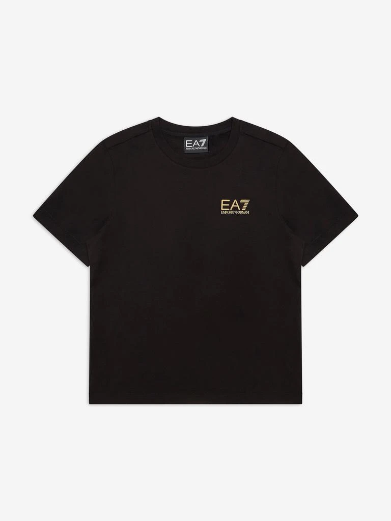 EA7 EMPORIO ARMANI Boys Logo T-Shirt in Black 1