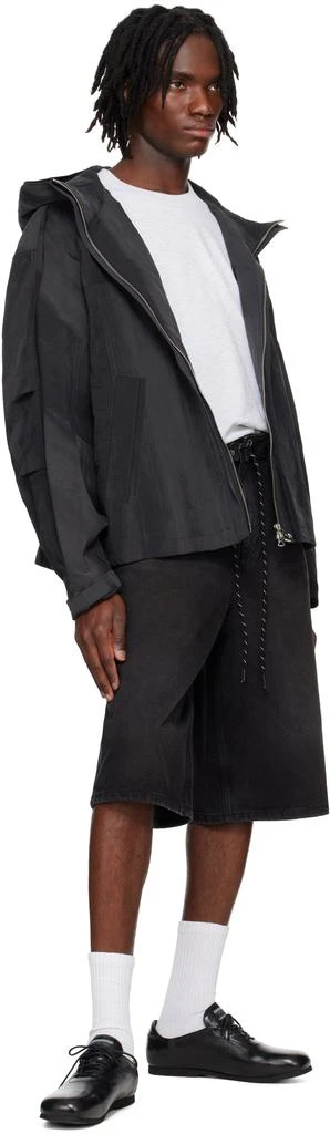 Solid Homme Black Drawstring Denim Shorts 4