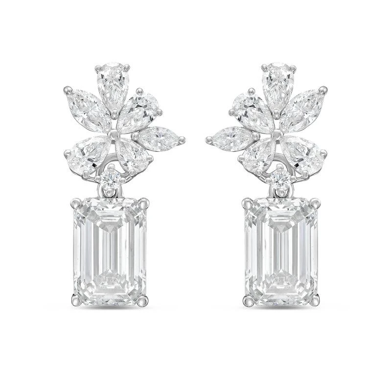 Diana M Jewels 14KT WHITE GOLD LAB GROWN DIAMOND FASHION  EARRINGS WEIGHING 10.00 CTS TW