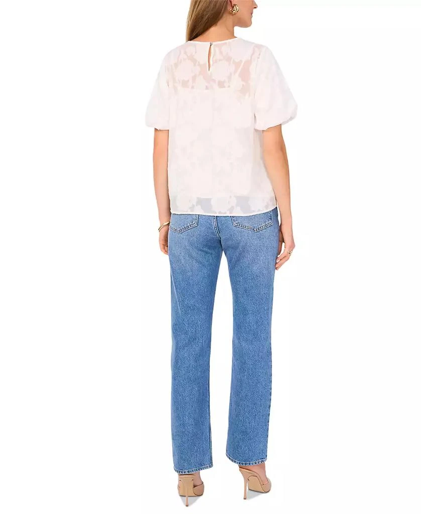 Vince Camuto Women's Floral-Jacquard Puff-Sleeve Top 4