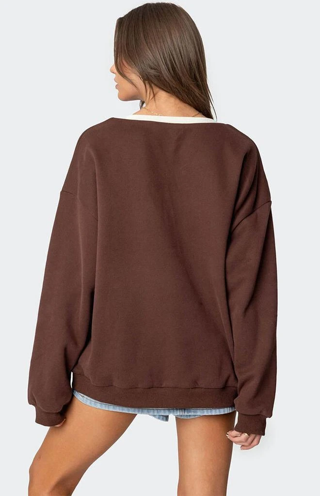 Edikted 76 Oversized V Neck Sweater 5