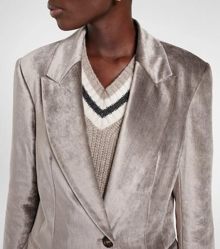 Brunello Cucinelli Cotton-blend velvet blazer 4