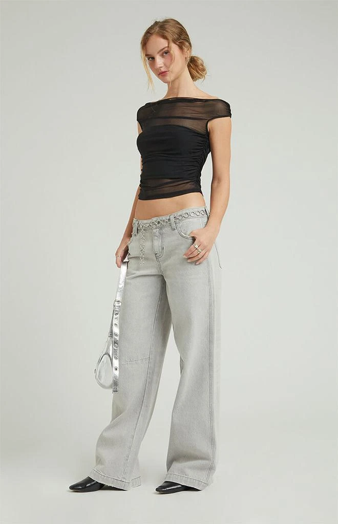 PacSun Casey Light Gray Dart Low Rise Baggy Jeans 2