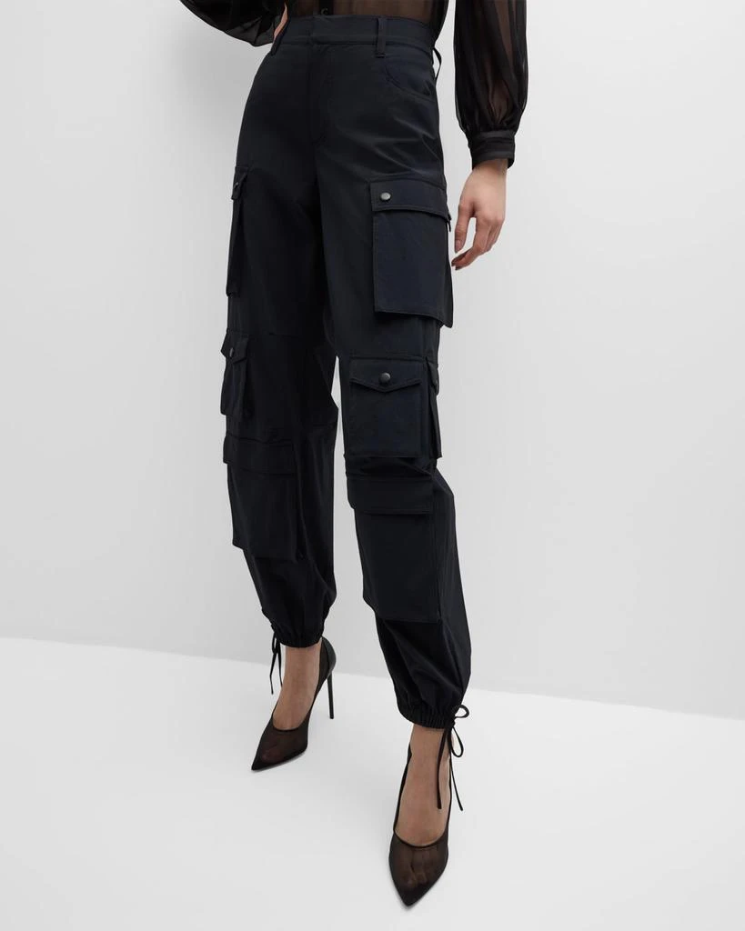 Alice + Olivia Olympia Mid-Rise Ankle-Tie Cargo Pants 7