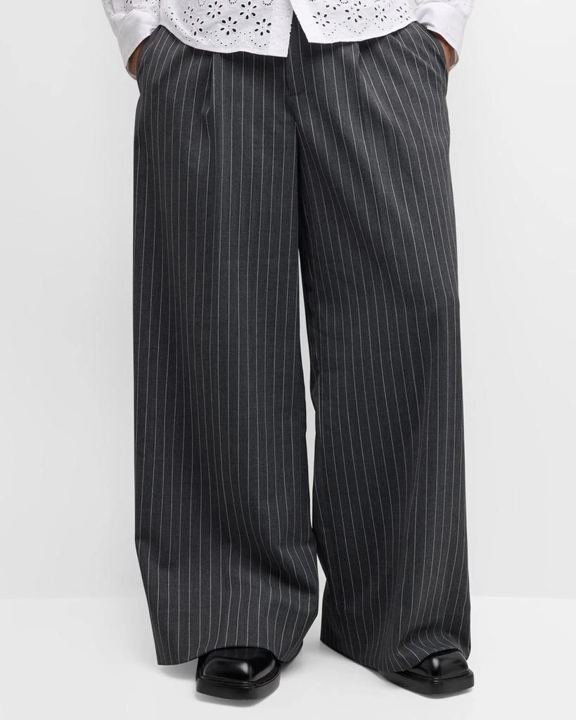 Simone Rocha Men's Wide-Leg Pinstripe Trousers 5