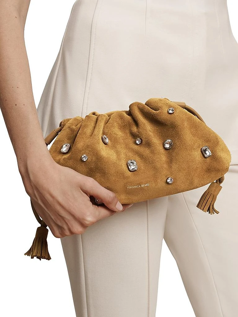 VERONICA BEARD Small Crystal Suede Shoulder Bag 3