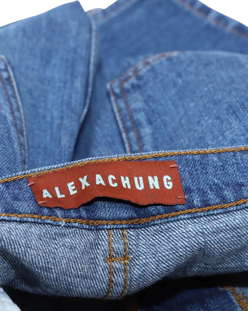 ALEXACHUNG Alexa Chung Denim Midi Skirt in Blue Cotton 4