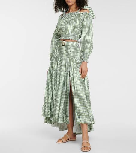 Alexandra Miro Gingham cotton crop top