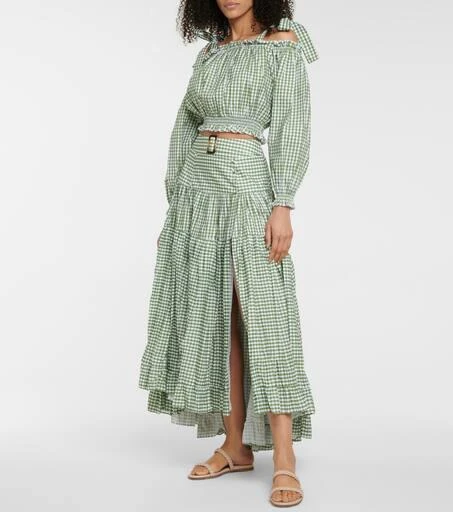 Alexandra Miro Gingham cotton crop top 2