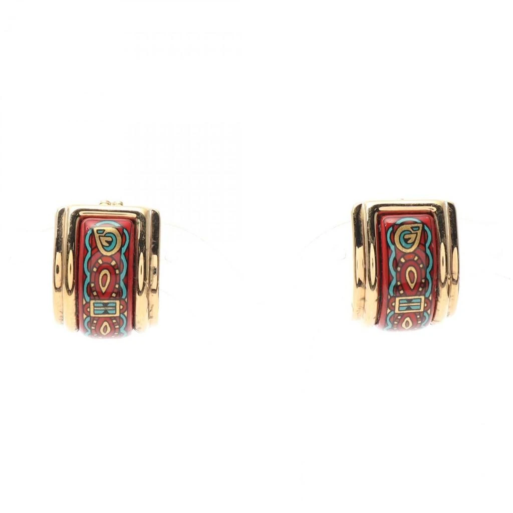 Hermes Color Cloisonné/Enamel gold Plating Clip Earrings (Pre-Owned)