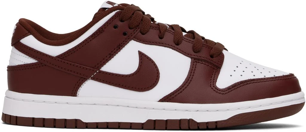 NIKE Burgundy & White Dunk Low Retro Sneakers 1