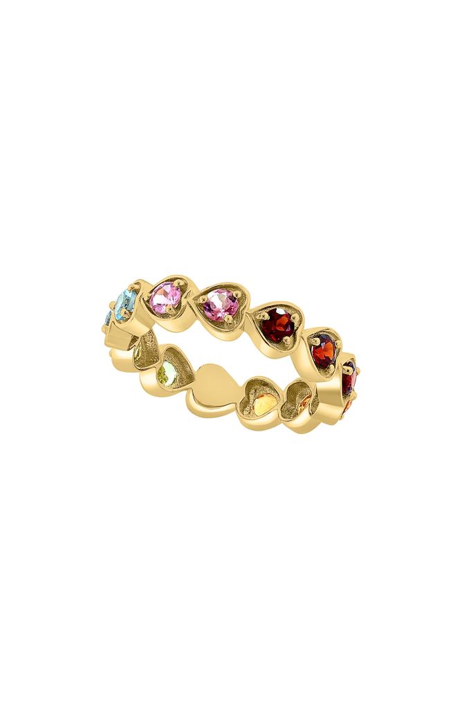 Effy 14K Yellow Gold Semiprecious Stone Heart Band Ring