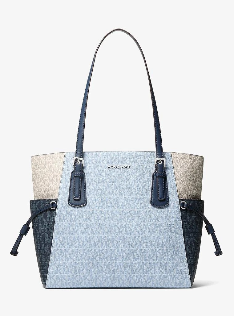 Michael Kors Voyager Large Color-Block Signature Logo Tote Bag