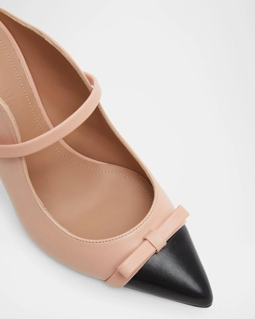 Malone Souliers Blanca Bicolor Bow Mule Pumps 4