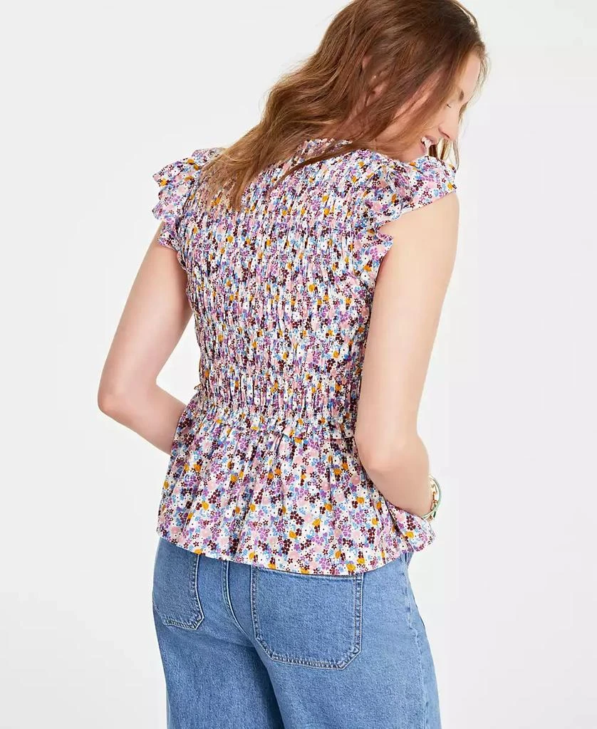 On 34th Women's Ruffle-Sleeve Printed Peplum Top, Created for Macy's 4