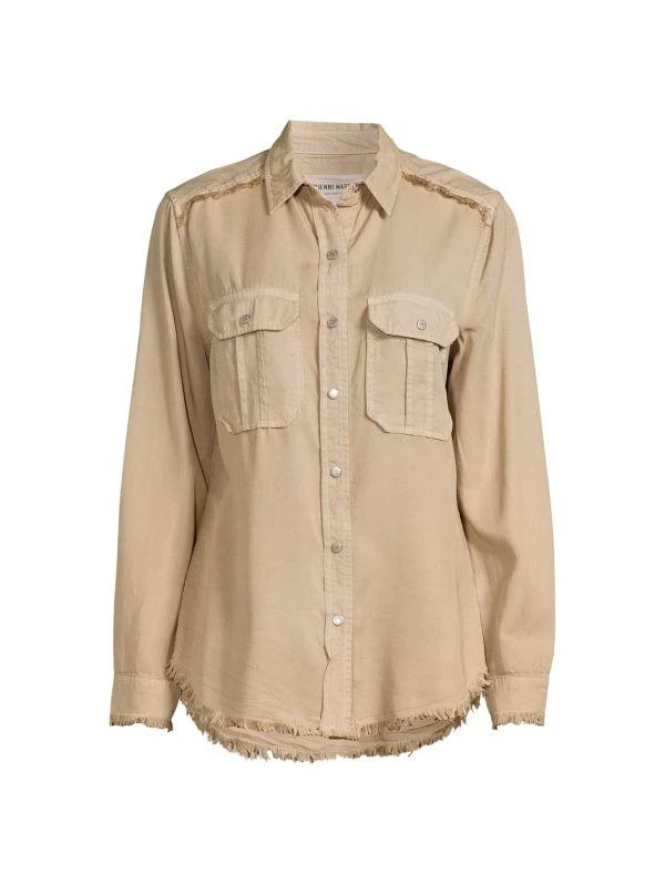 Etienne Marcel Frayed Work Button-Down Top 3
