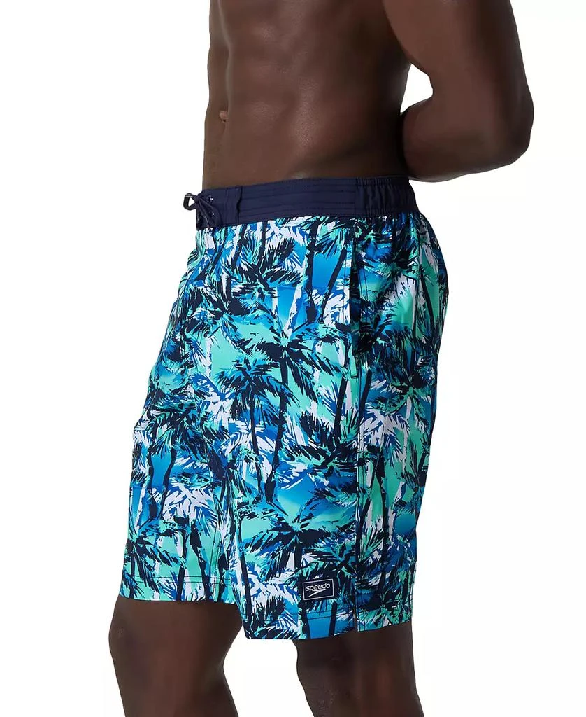 Speedo Men's Hawaiian Sky Bondi Basin Palm Print Drawstring 9" Boardshorts 2