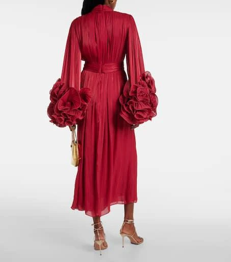 Costarellos Mellonia draped lamé midi dress 3