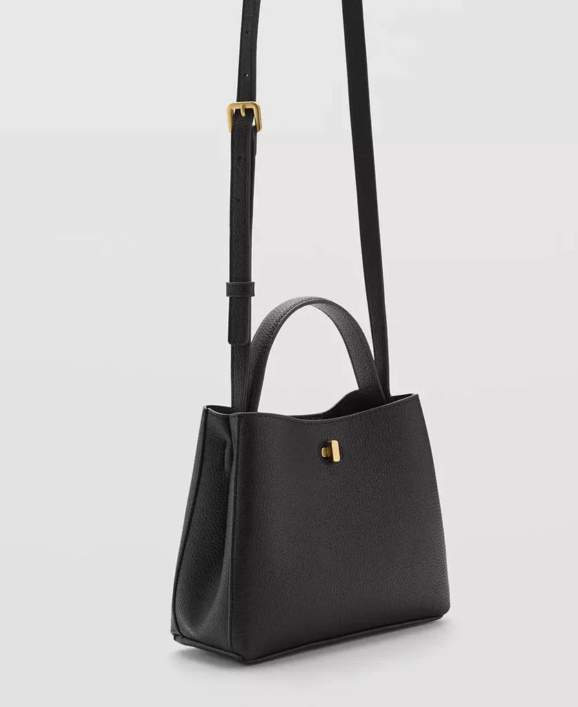 Mango Women's Metallic Detail Mini Shopper Bag 3