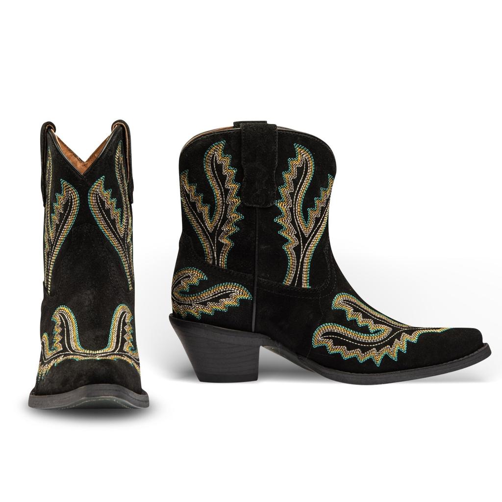 Buck & Brana Eleanor Black Leather Cowgirl Boots - Stylish & Comfortable By