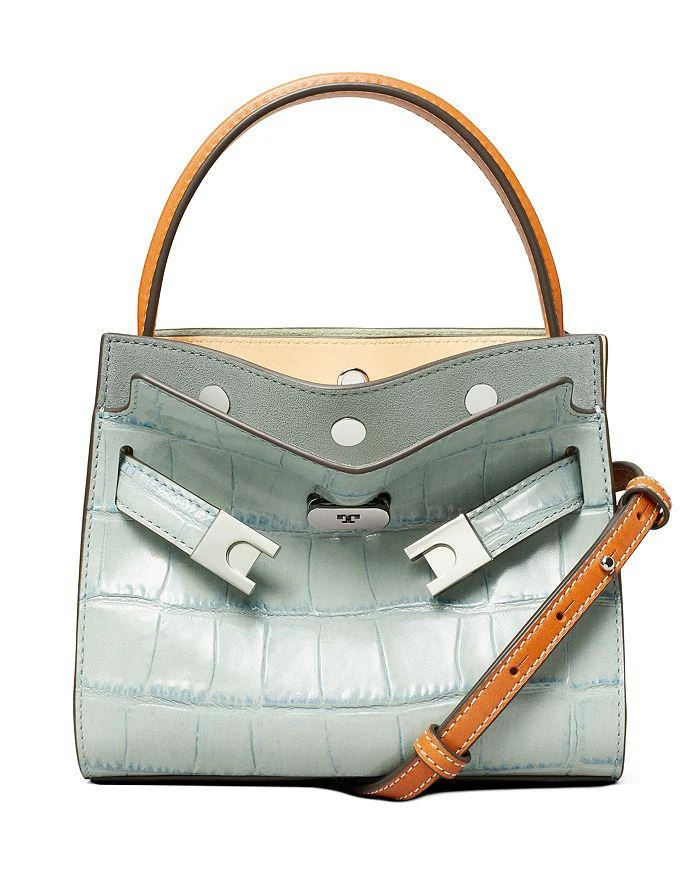 Tory Burch Lee Radziwill Croc Embossed Double Bag 1