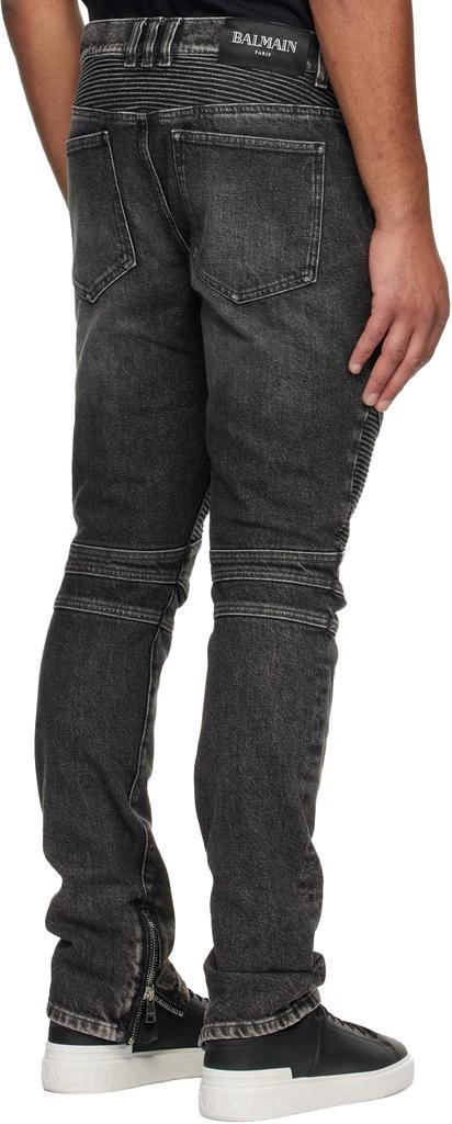 Balmain Gray Slim-Fit Biker Jeans 3