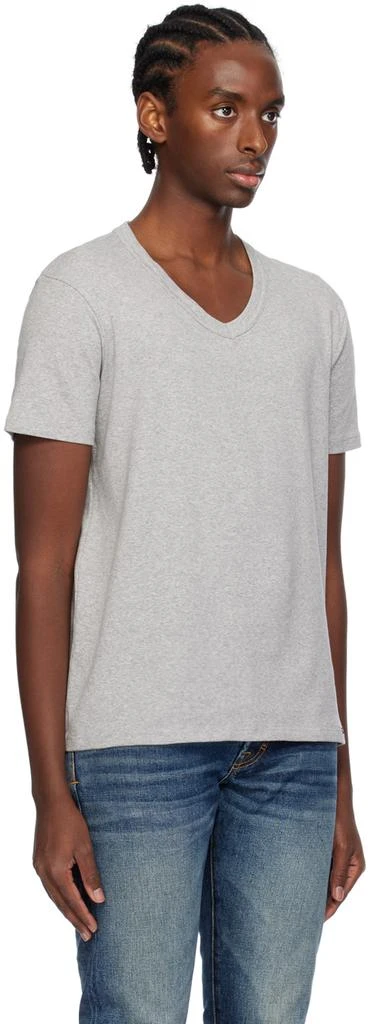 Tom Ford Gray V-Neck T-Shirt 2