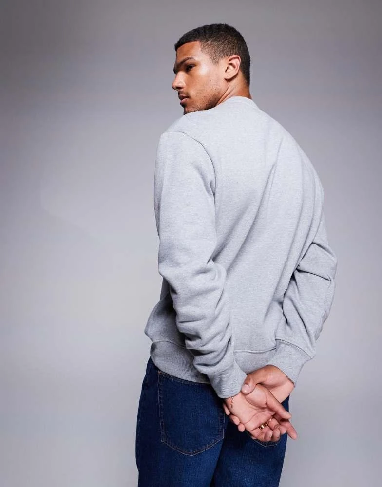 ASOS ASOS DESIGN premium heavyweight oversized sweatshirt 400gsm in grey marl 4