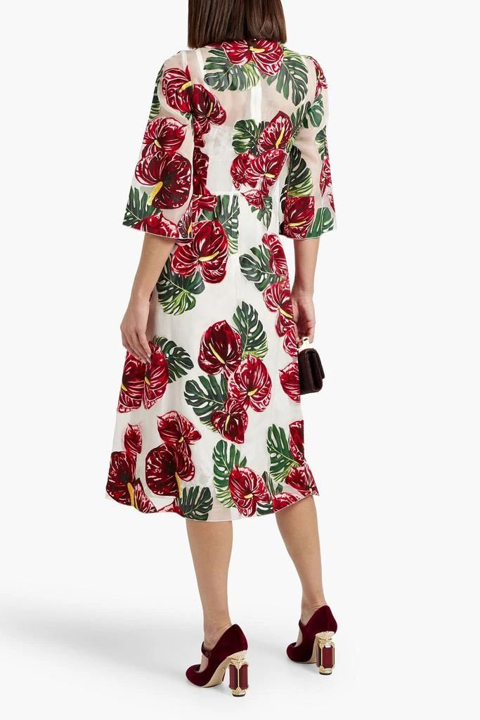 Dolce & Gabbana Floral-print organza midi dress 3