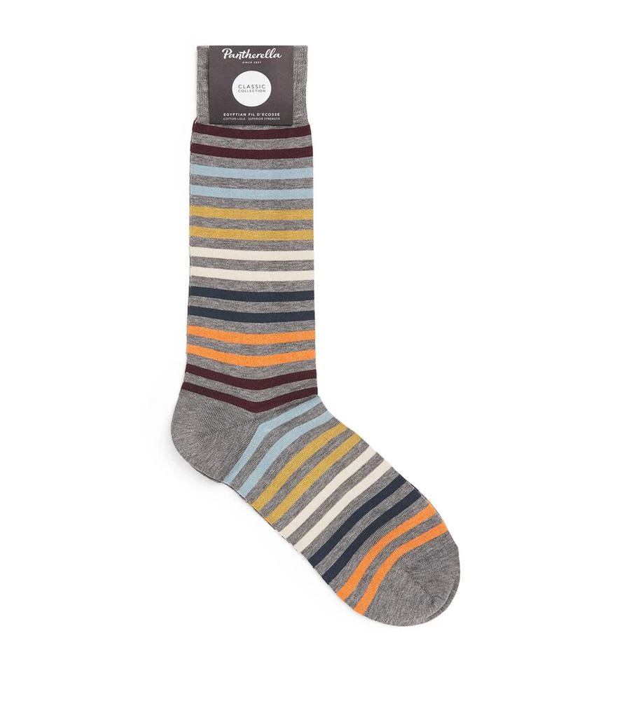 Pantherella Cotton-Blend Striped Kilburn Socks 1